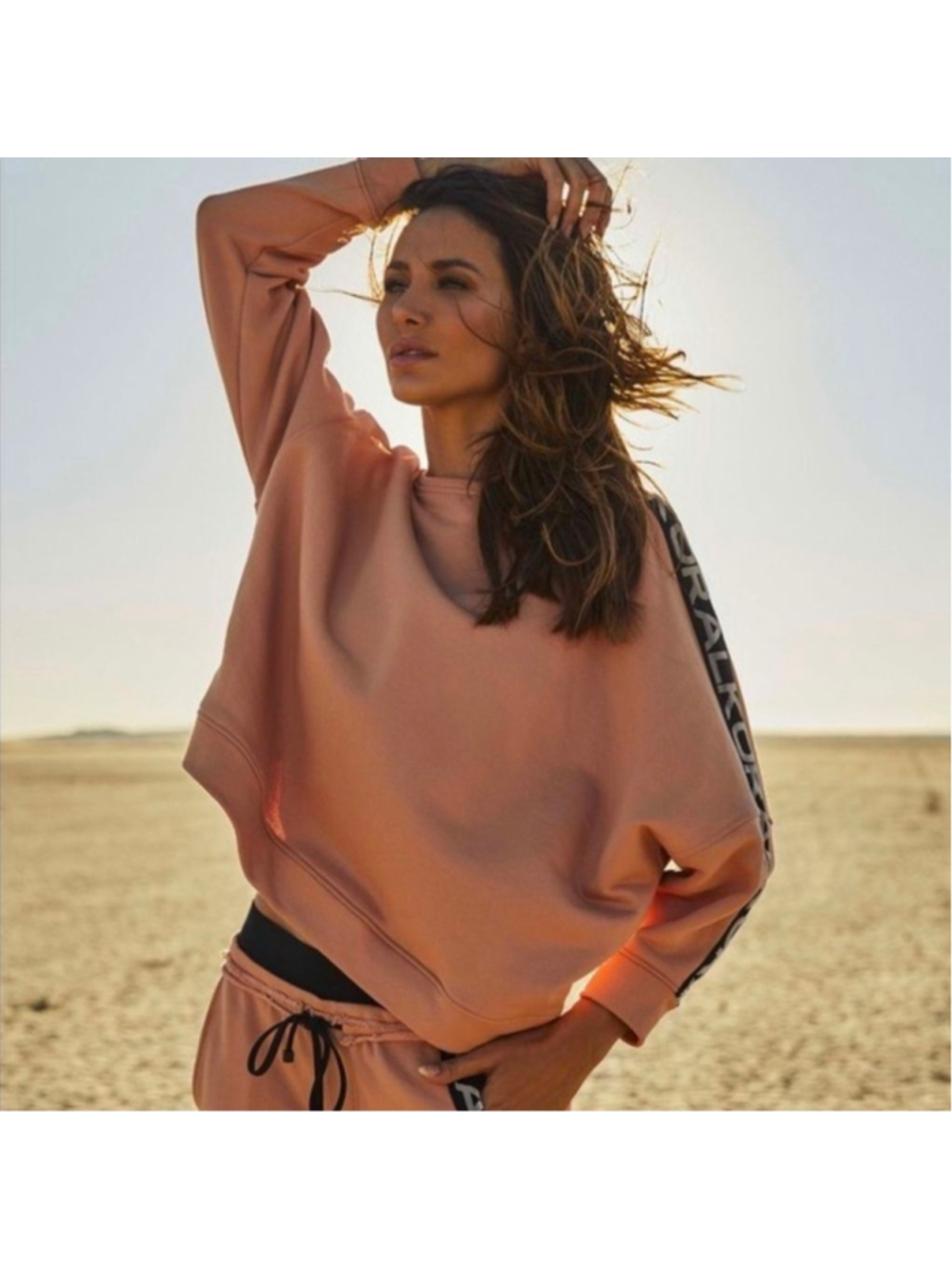 Koral Valasca Valo Sweatshirt Small Flamingo Pink Crop Pullover Athleisure Logo